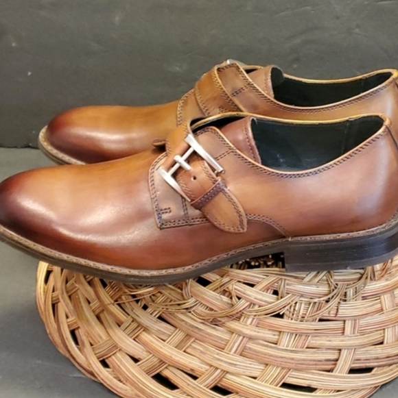 JOSEPH ABBOUD LEATHER SHOES Monk Strap BUCKLE Size 8.5 New - Picture 8 of 12